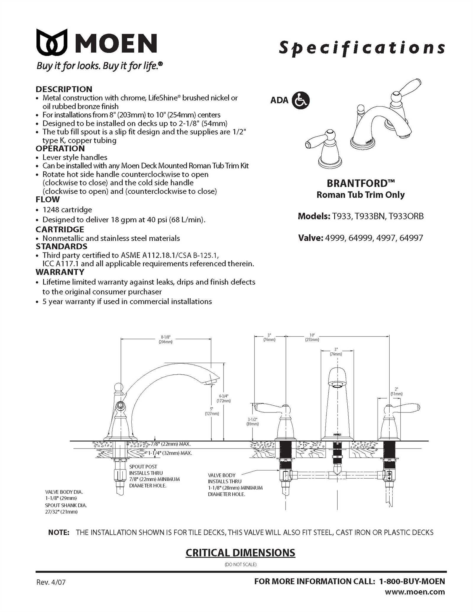 moen tub faucet parts diagram