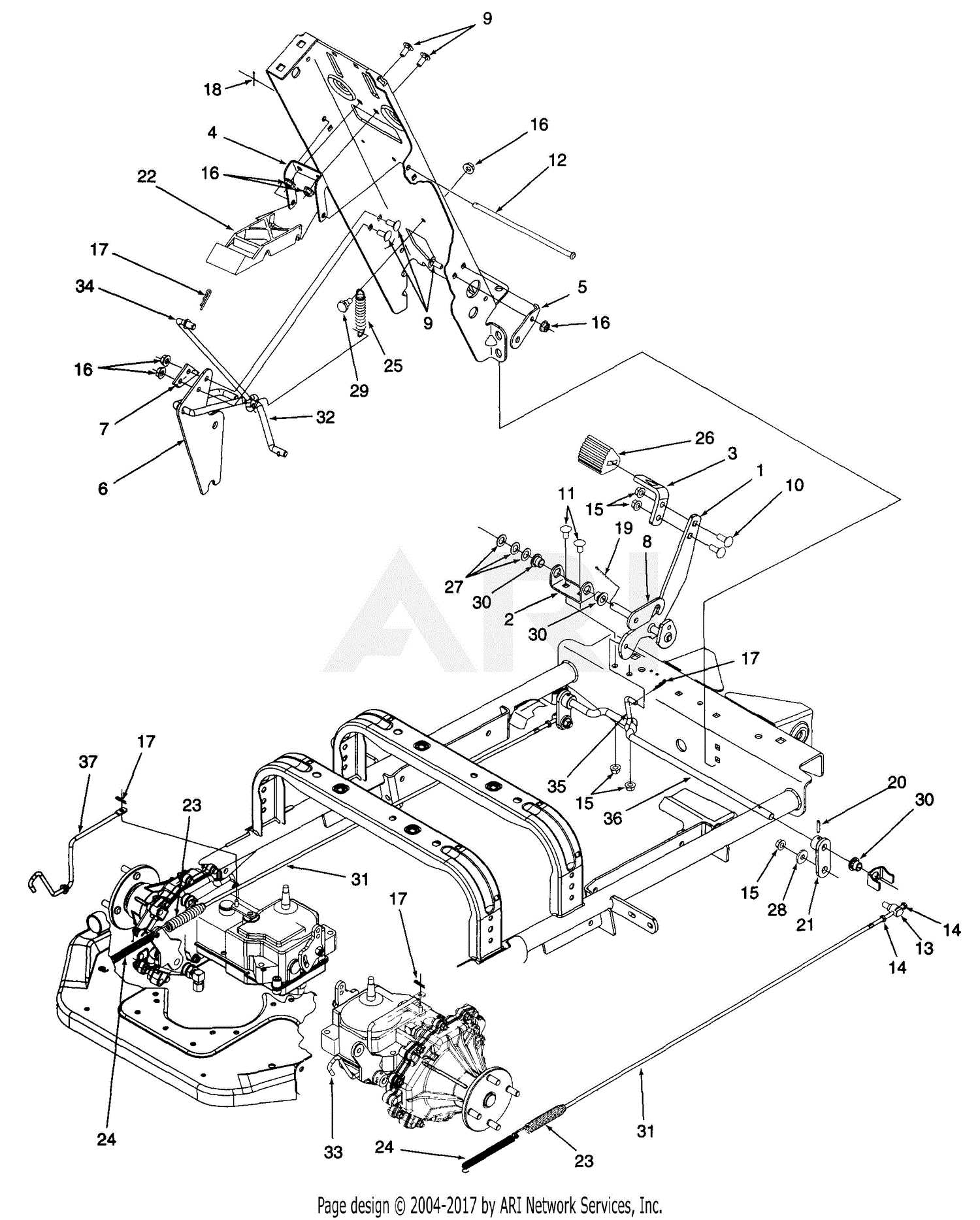 parking brake parts diagram