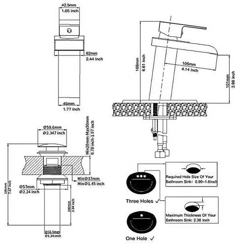 parts of a bathroom sink faucet diagram