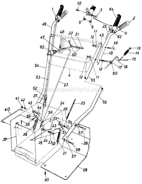 parts of a snowblower diagram