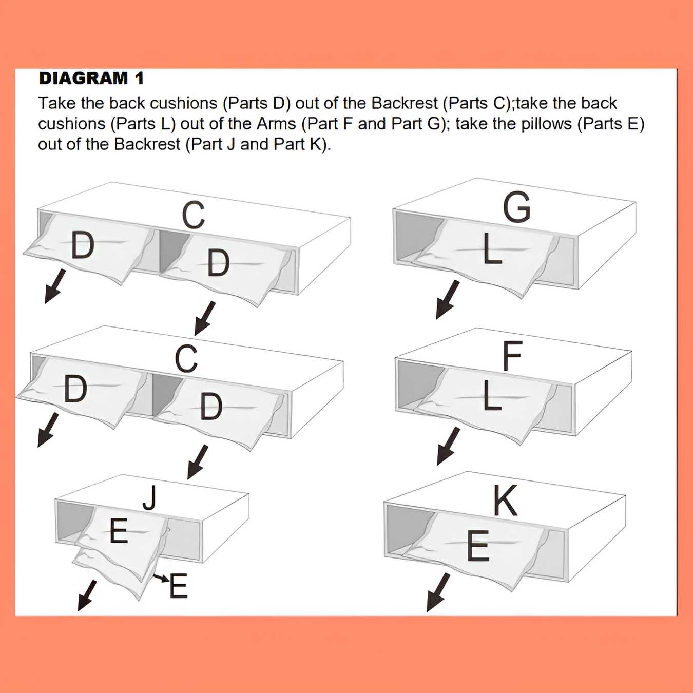 parts of a sofa diagram