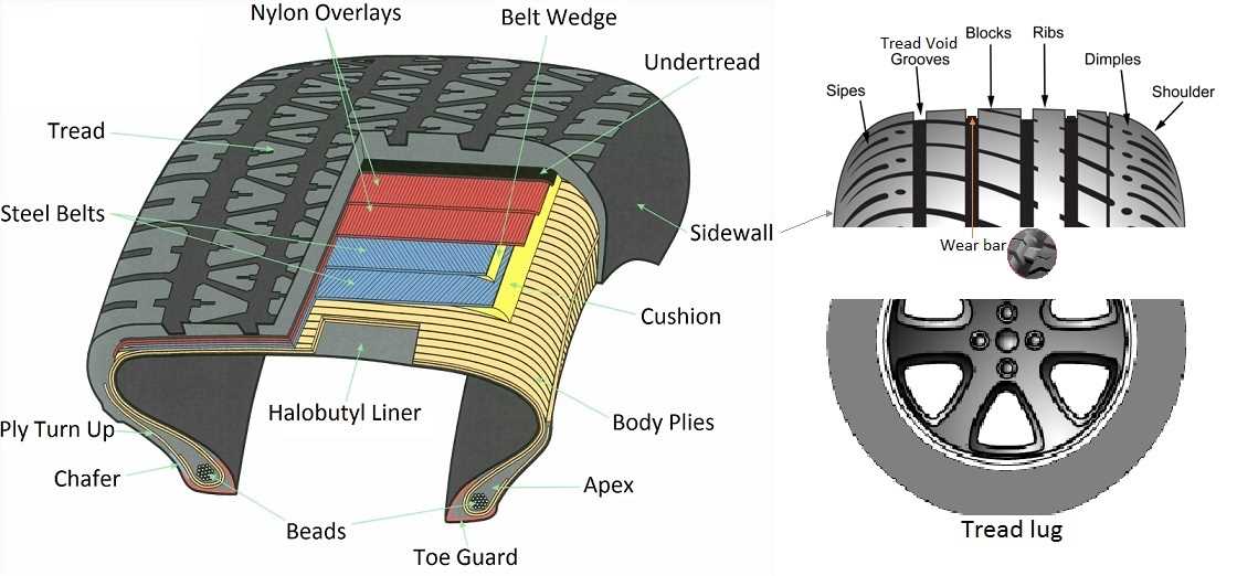 parts of a tire diagram