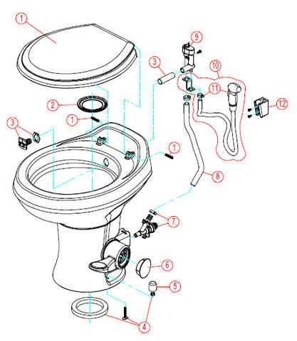 parts of a toilet bowl diagram