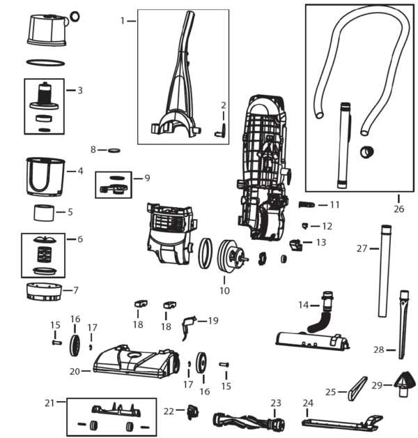 parts of a vacuum cleaner diagram