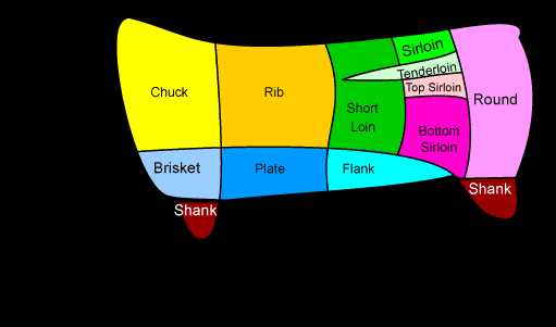 parts of beef diagram