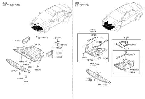 parts underneath a car diagram