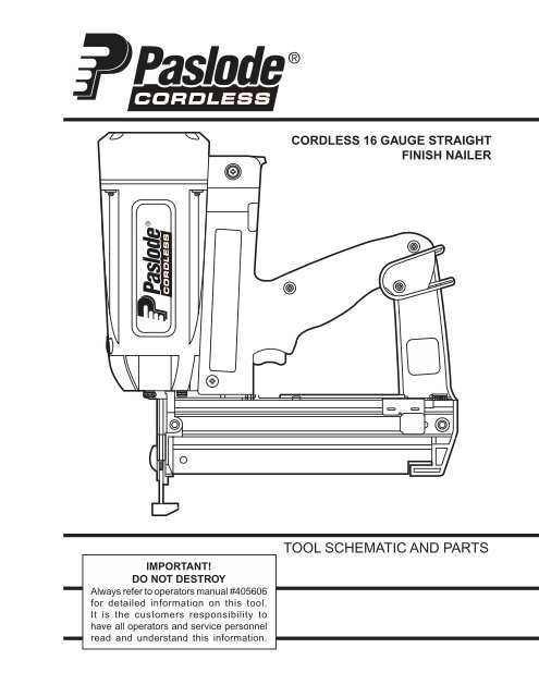 paslode finish nailer parts diagram