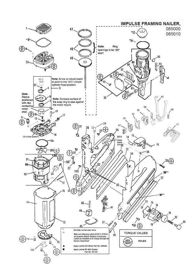 paslode impulse framing nailer parts diagram