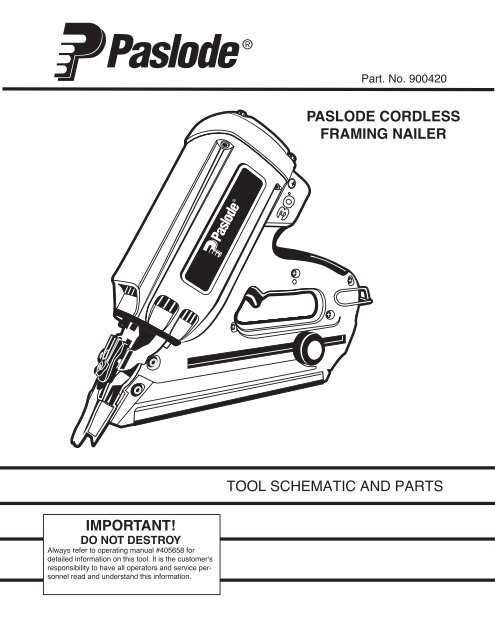 paslode nailer parts diagram