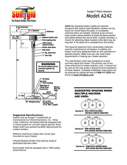 patio heater parts diagram