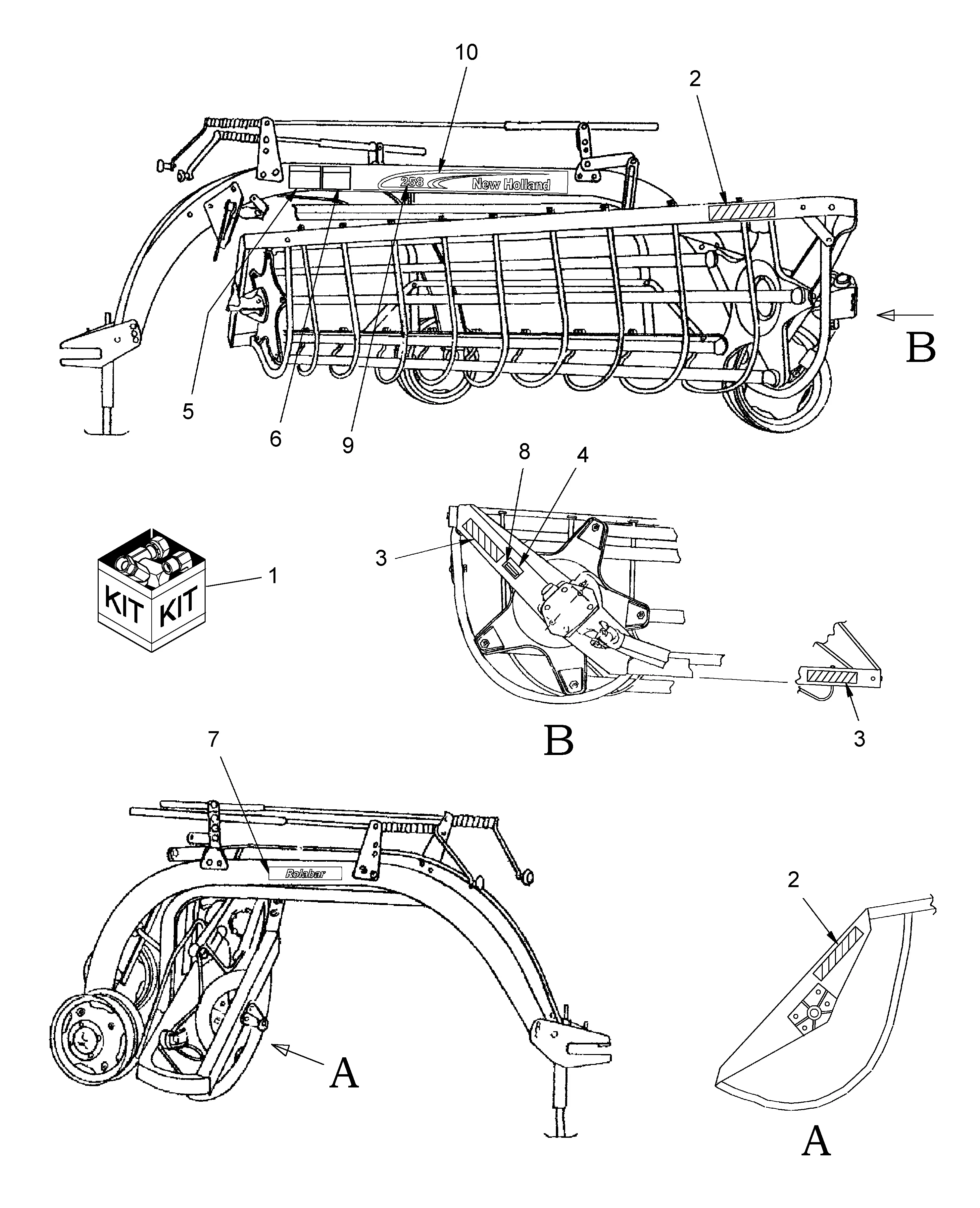 new holland 258 hay rake parts diagram