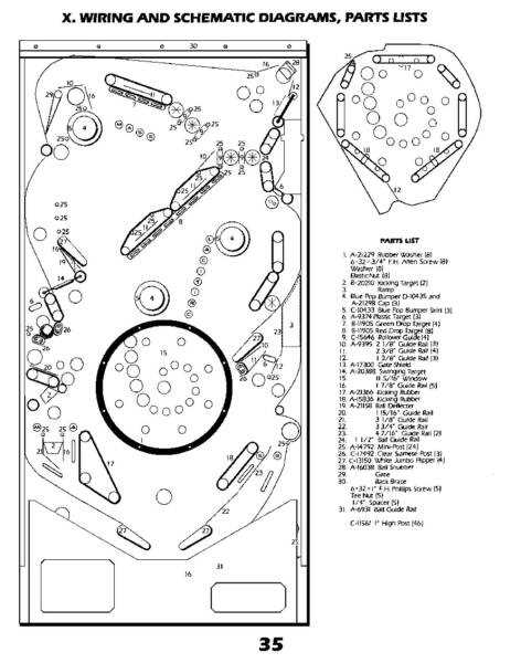 pinball machine parts diagram