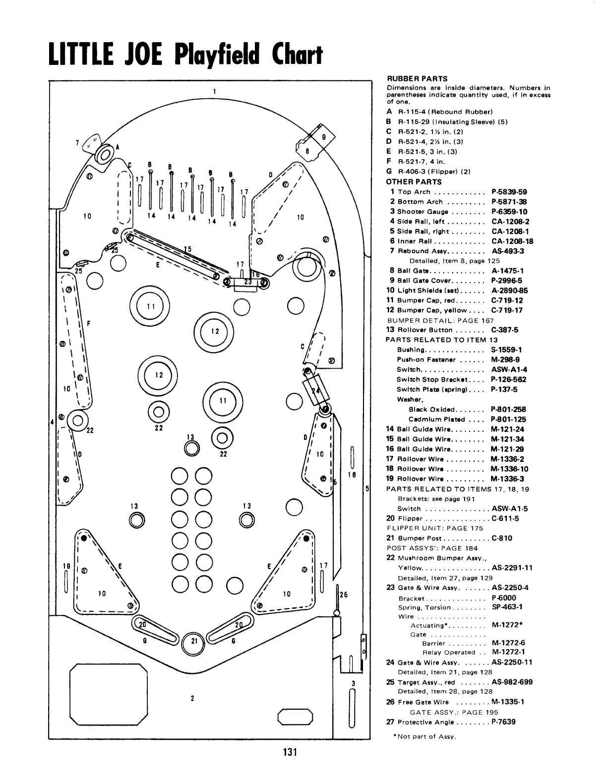 pinball parts diagram