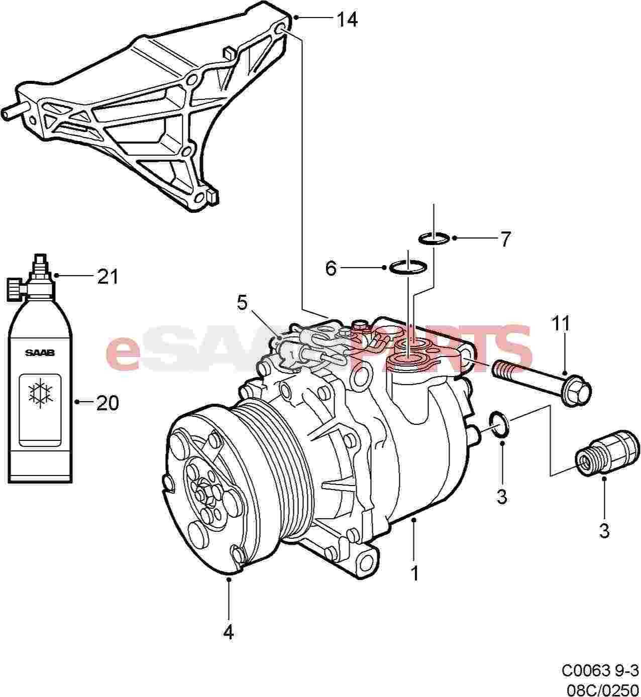 air conditioner compressor parts diagram