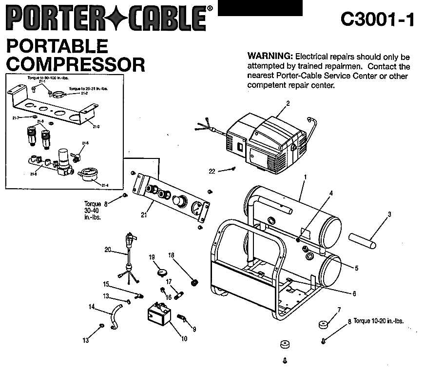 porter cable compressor parts diagram