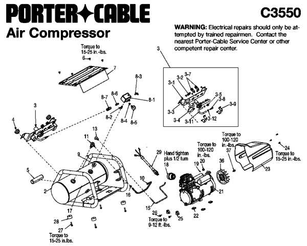 porter cable compressor parts diagram