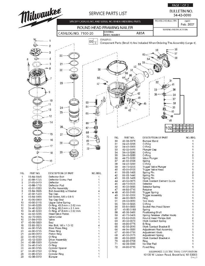 porter cable framing nailer parts diagram