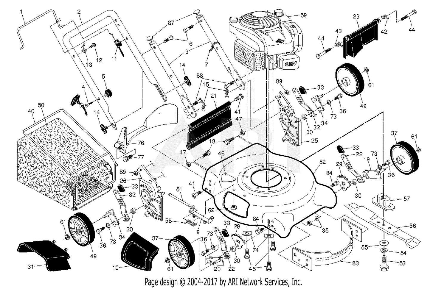 poulan p1500 parts diagram