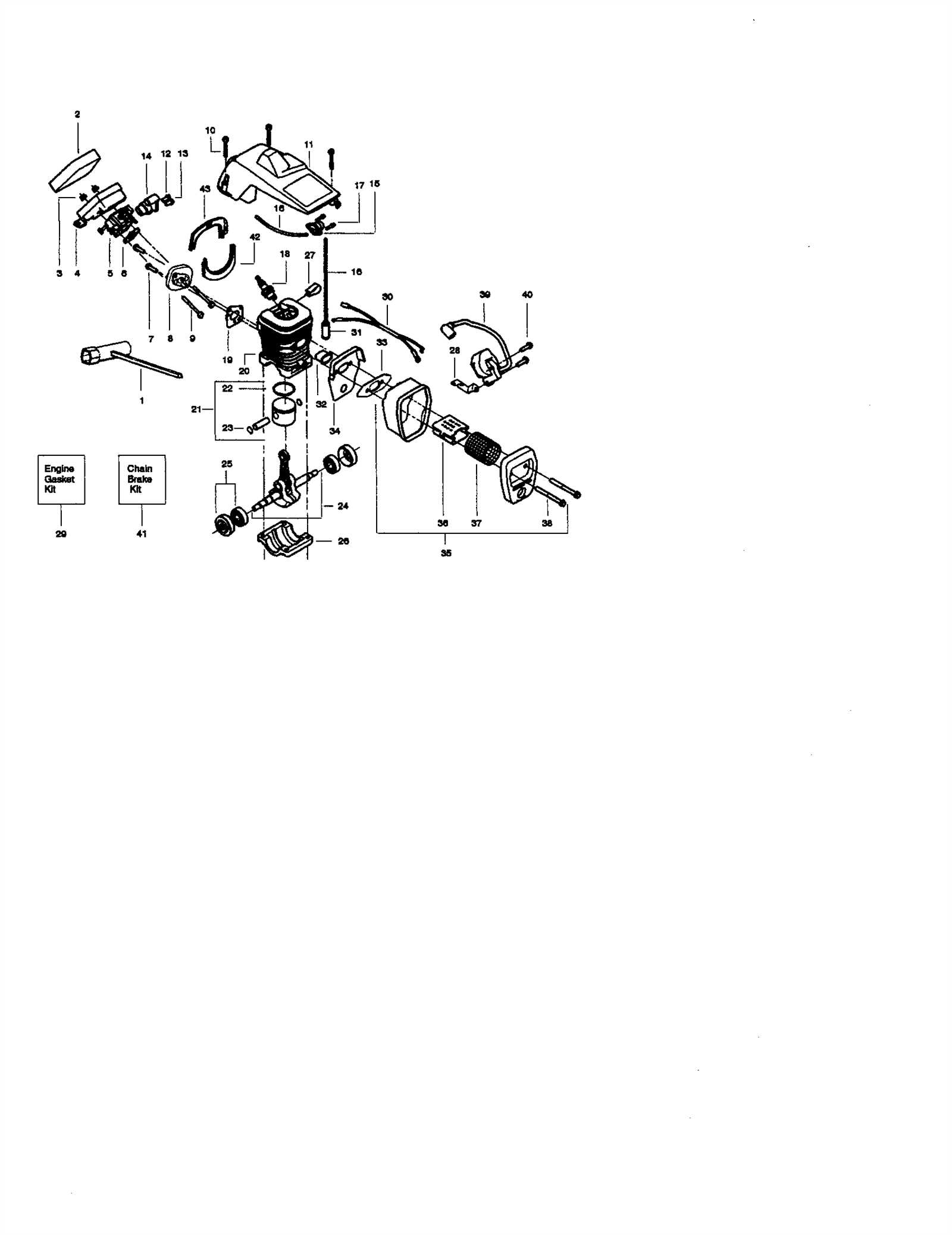 poulan pro 42cc chainsaw parts diagram