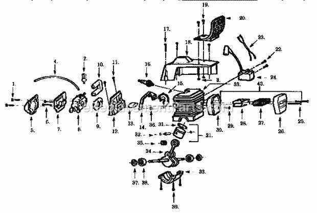 poulan pro 42cc chainsaw parts diagram