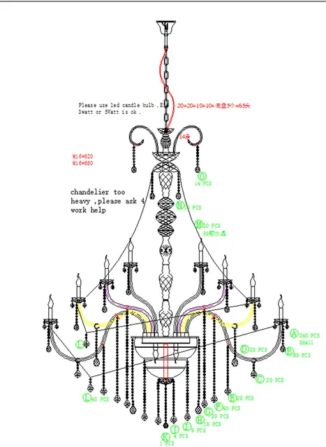 chandelier parts diagram