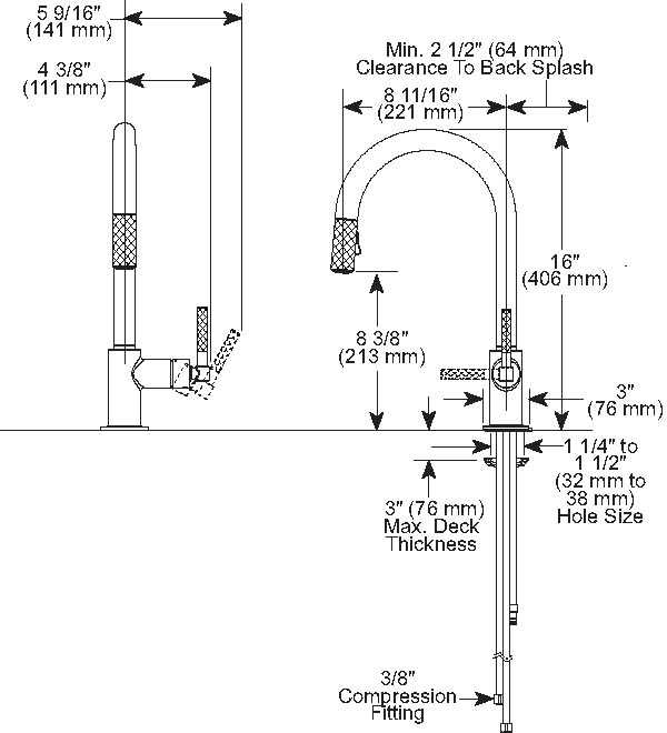 pull down american standard kitchen faucet parts diagram