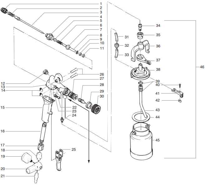 hvlp spray gun parts diagram