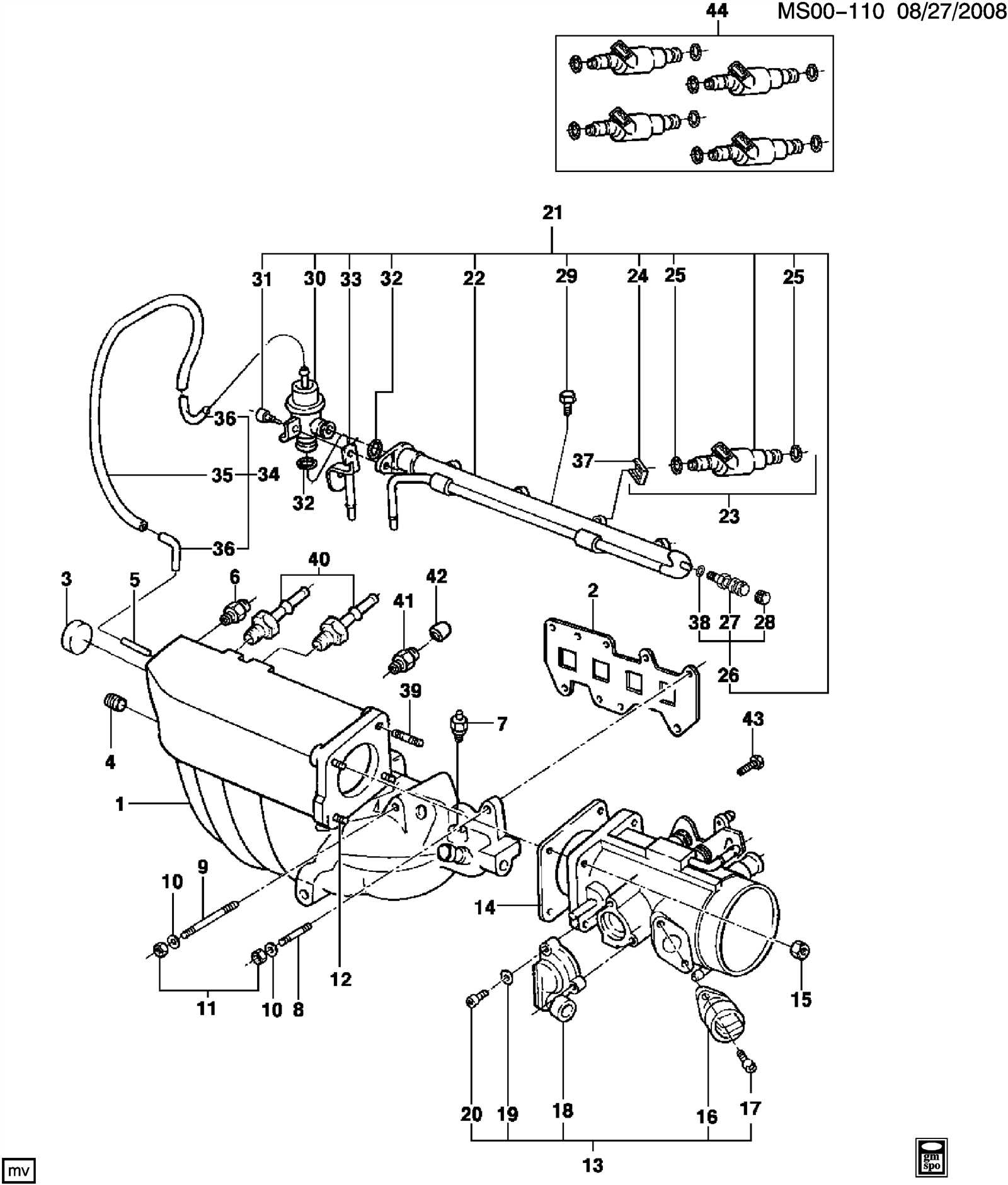 fuel injector parts diagram