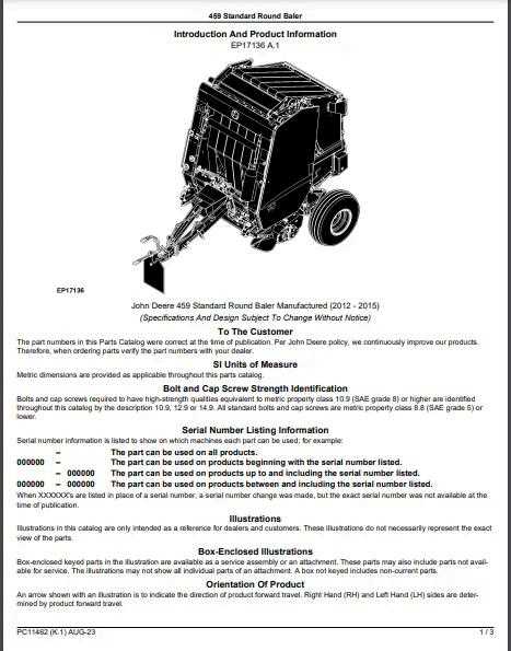 john deere 458 round baler parts diagram