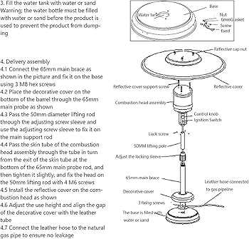 patio heater parts diagram