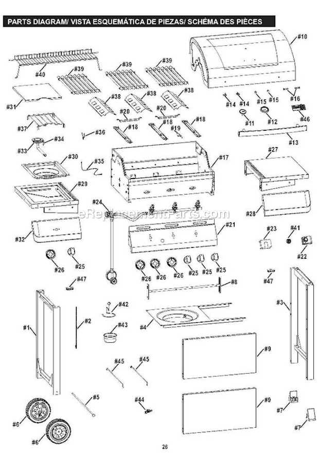 char broil gas grill parts diagram