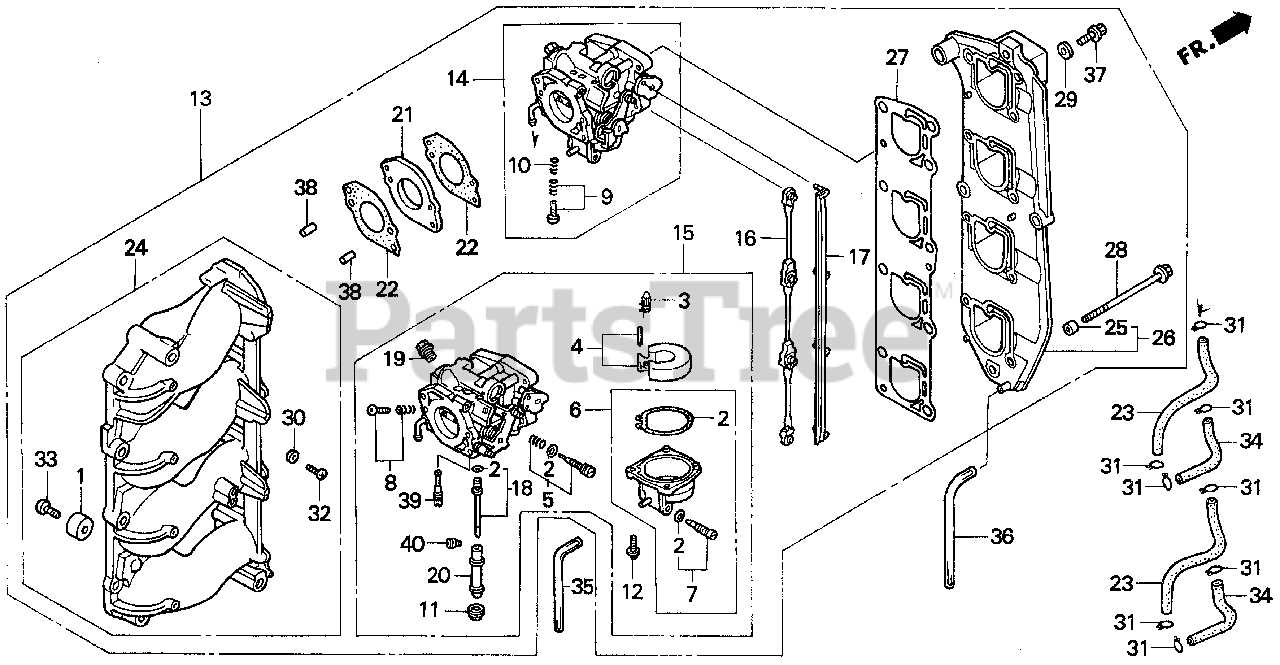 honda carburetor parts diagram