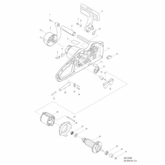 makita chainsaw parts diagram