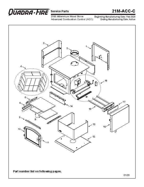 quadra fire castile parts diagram