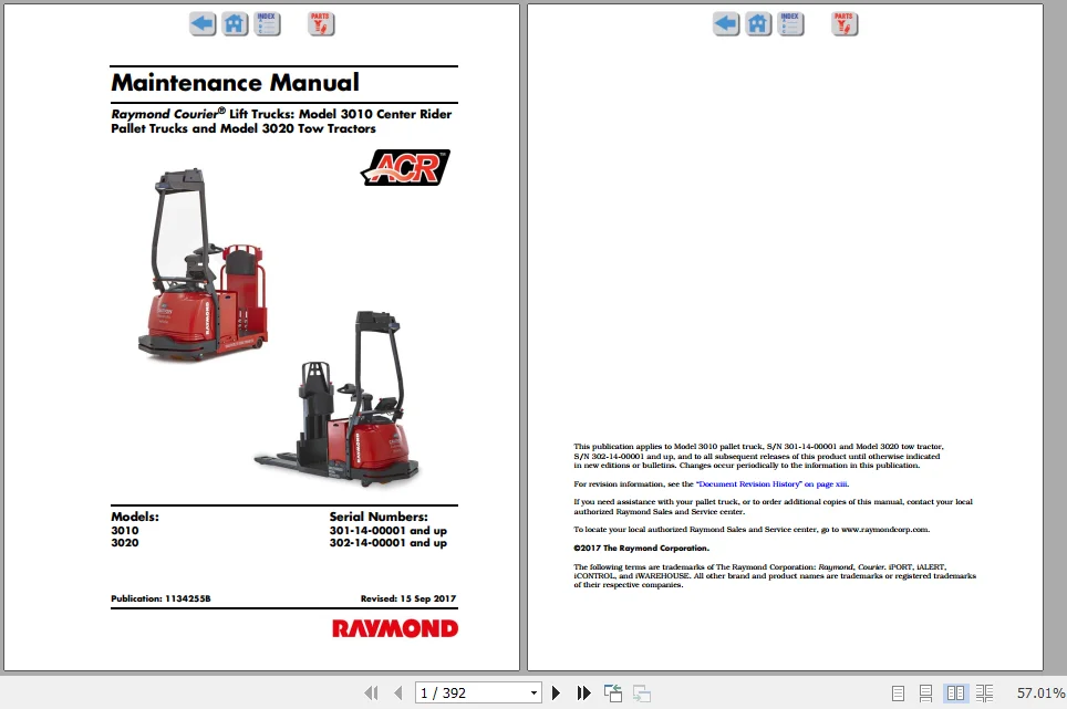 raymond 8210 parts diagram