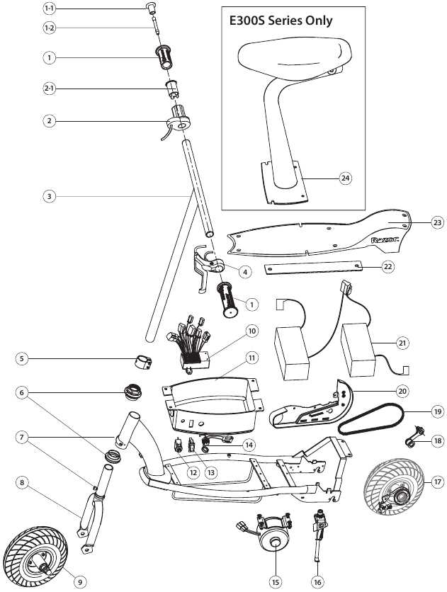 razor e300 parts diagram