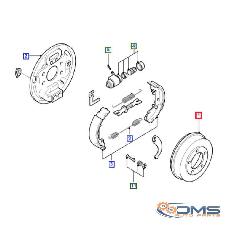 rear drum brake parts diagram