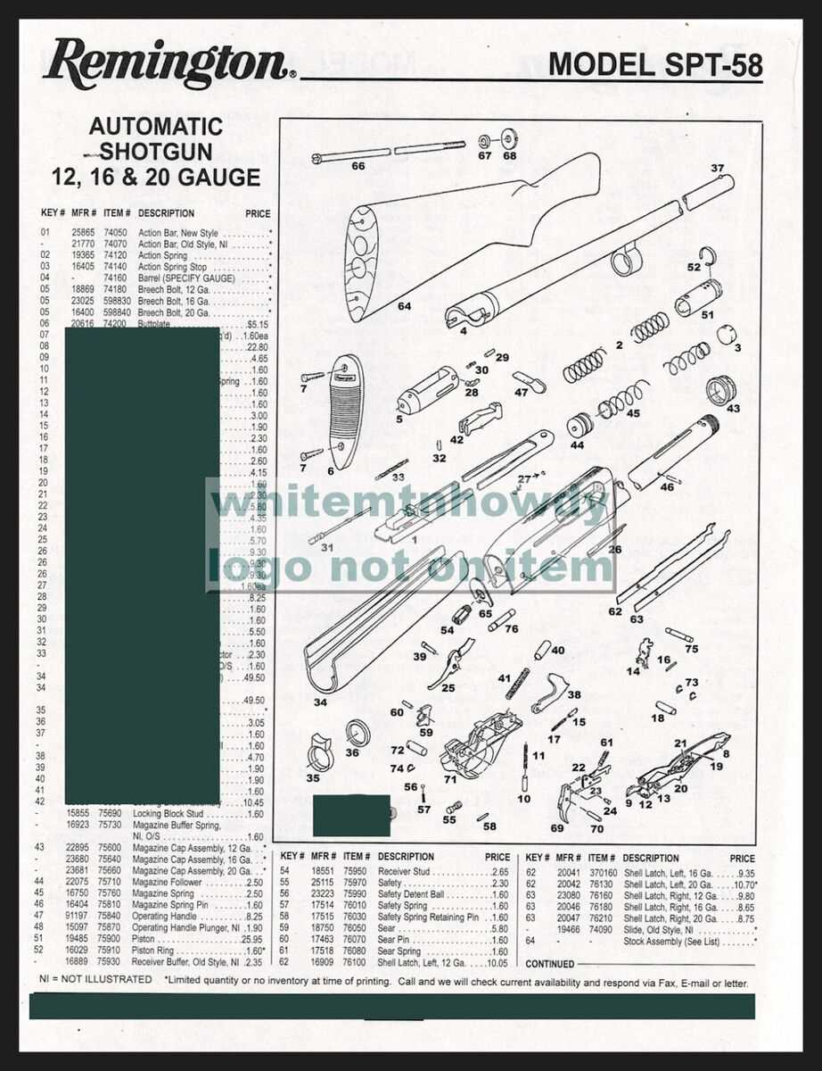 remington sportsman 48 parts diagram