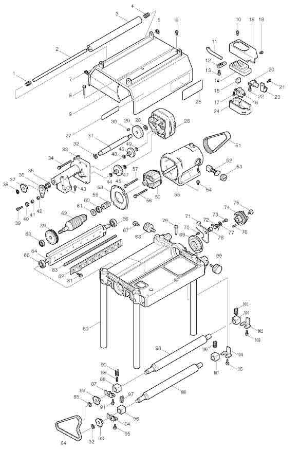 ridgid 13 planer parts diagram