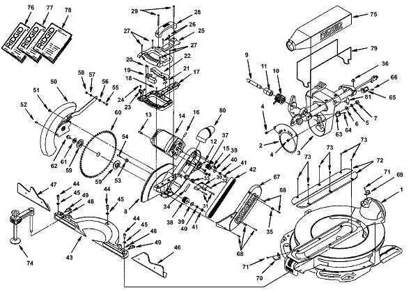 ridgid r4222 miter saw parts diagram