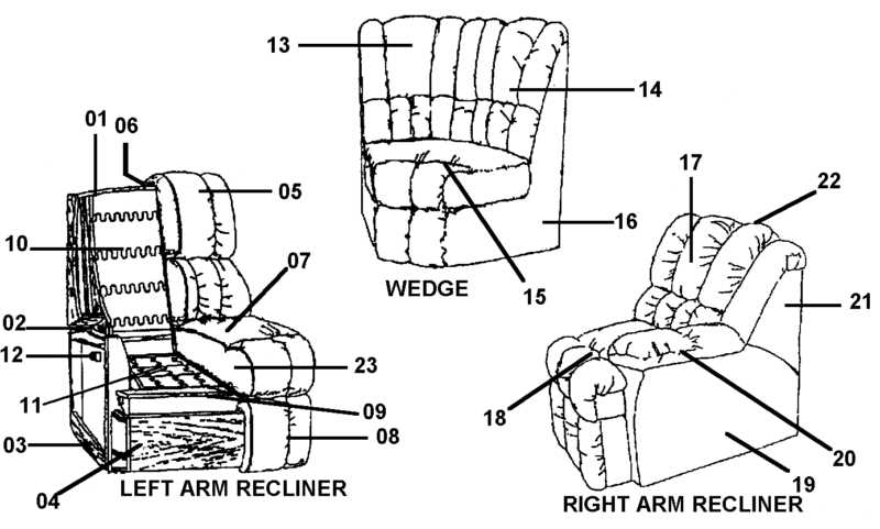 rocker recliner parts diagram