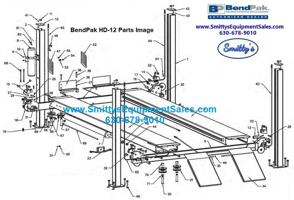 rotary 4 post lift parts diagram