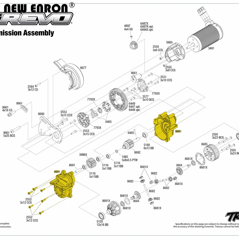 traxxas e revo 1 16 parts diagram