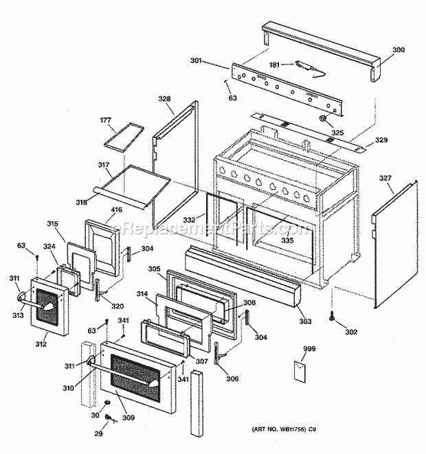 ge gas range parts diagram