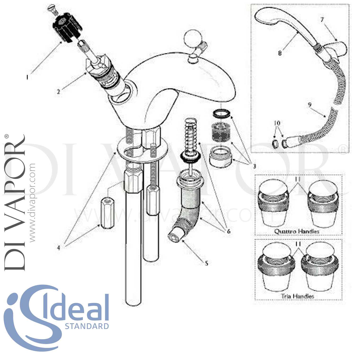 parts of a bathroom sink faucet diagram