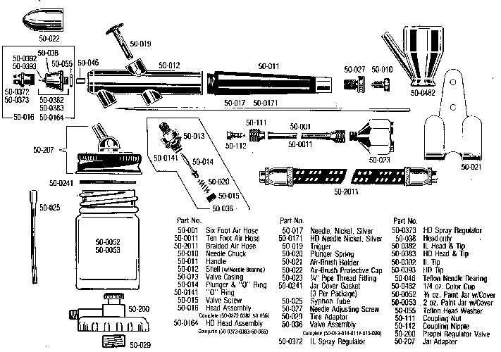 badger 200 airbrush parts diagram