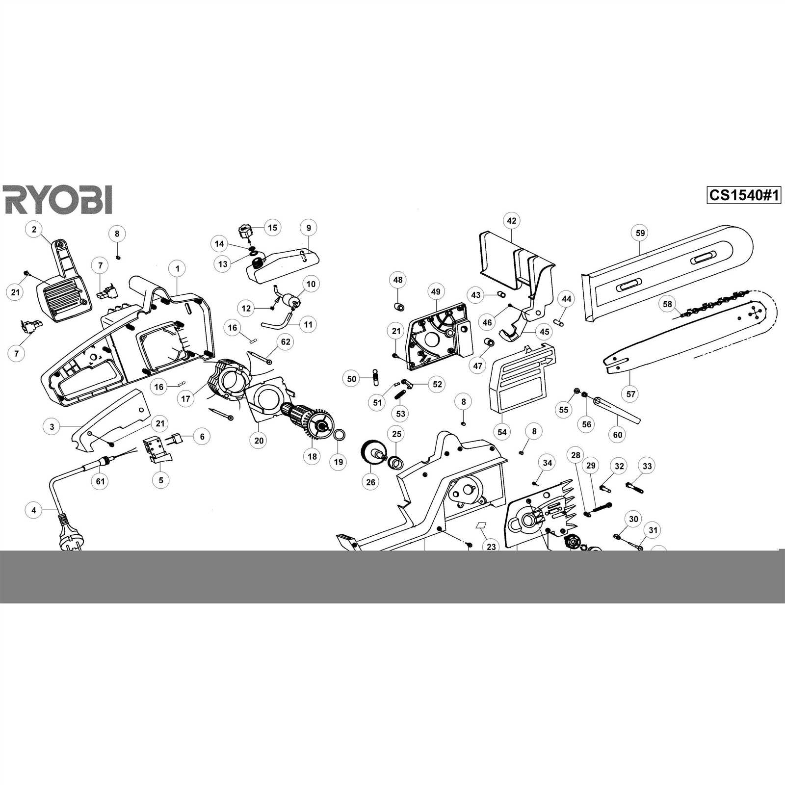 ryobi chainsaw parts diagram