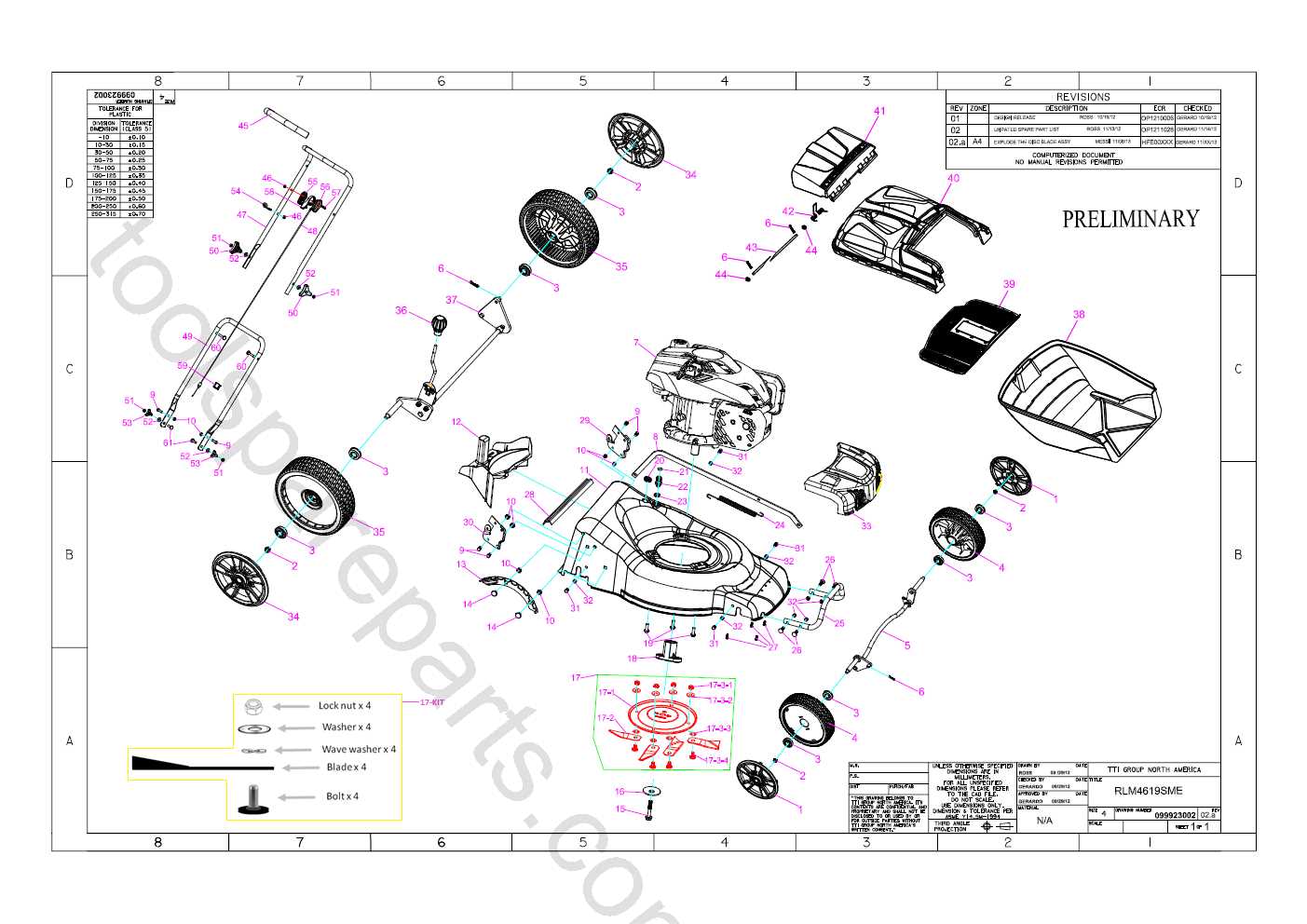 ryobi lawn mower parts diagram