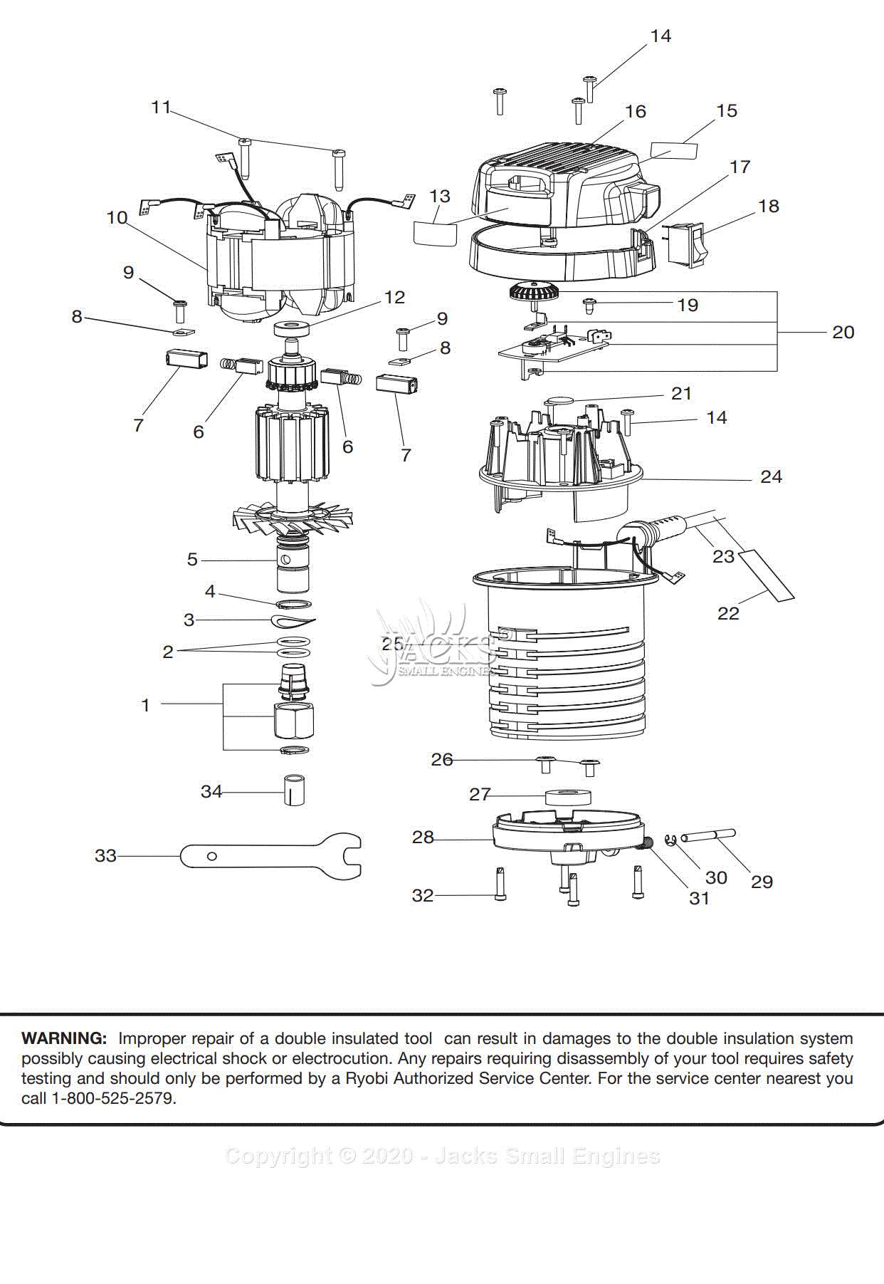 ryobi router parts diagram