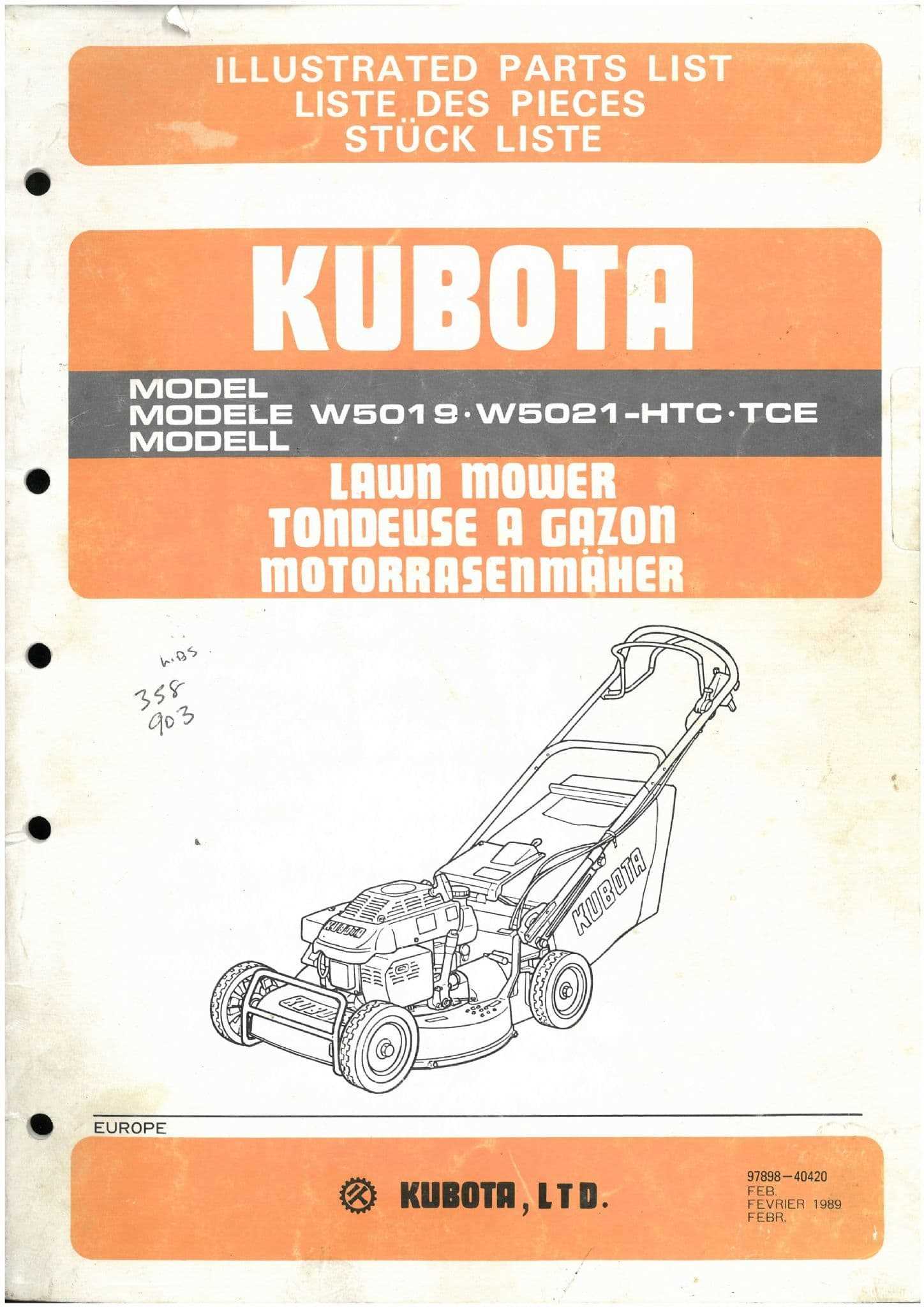 kubota w5021 parts diagram